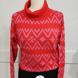 Sunday Red Roll Neck Jumper