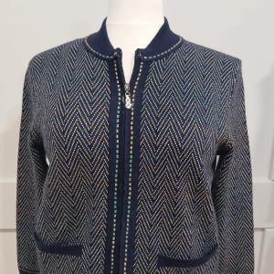 Castle Navy Zig-Zag Design Jacket